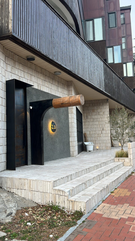 Modern exterior and entrance of Moment Local Busan in Haeundae Dalmaji-gil
