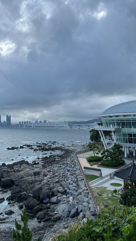 Exterior view of Nurimaru APEC House on Dongbaekseom Island