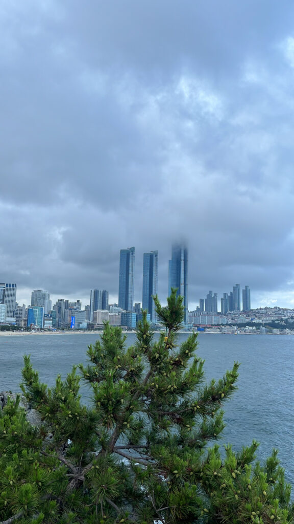 View of Haeundae Beach and LCT building from Dongbaekseom Island
