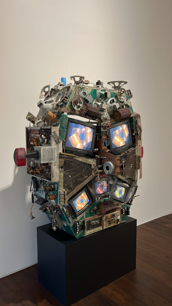Nam June Paik media art installation with vintage TV monitors at Johyun Gallery Busan