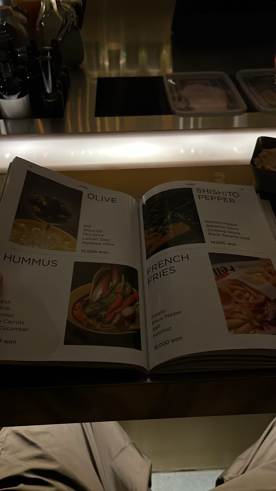 Gourmet bar snacks and pairing bites menu at Corduroy Fellaz