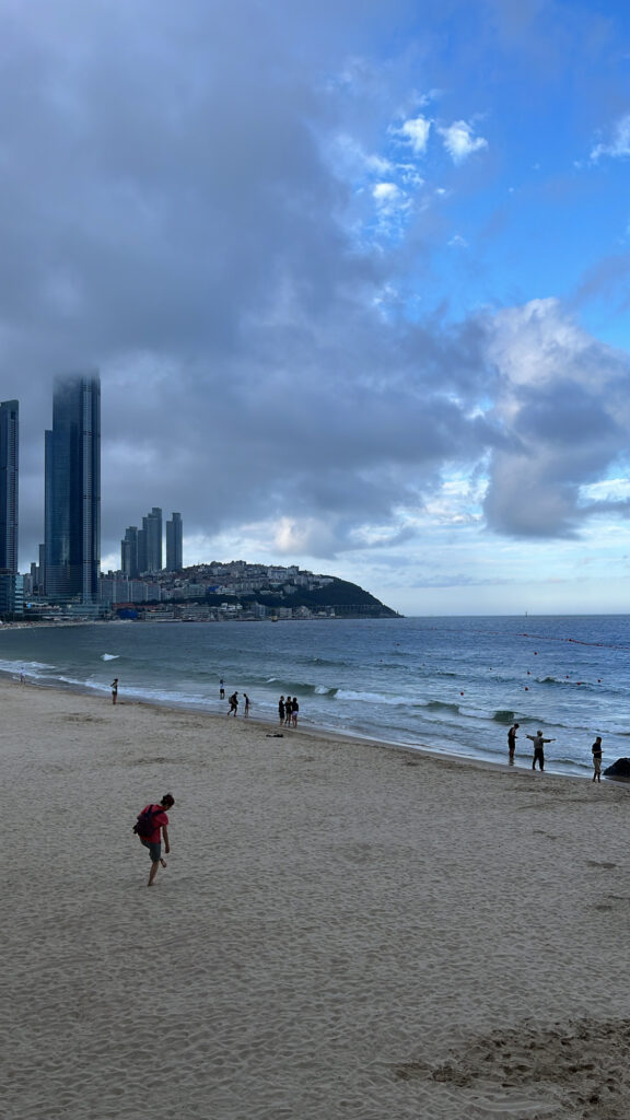 Coastal path leading directly to Haeundae Beach sand