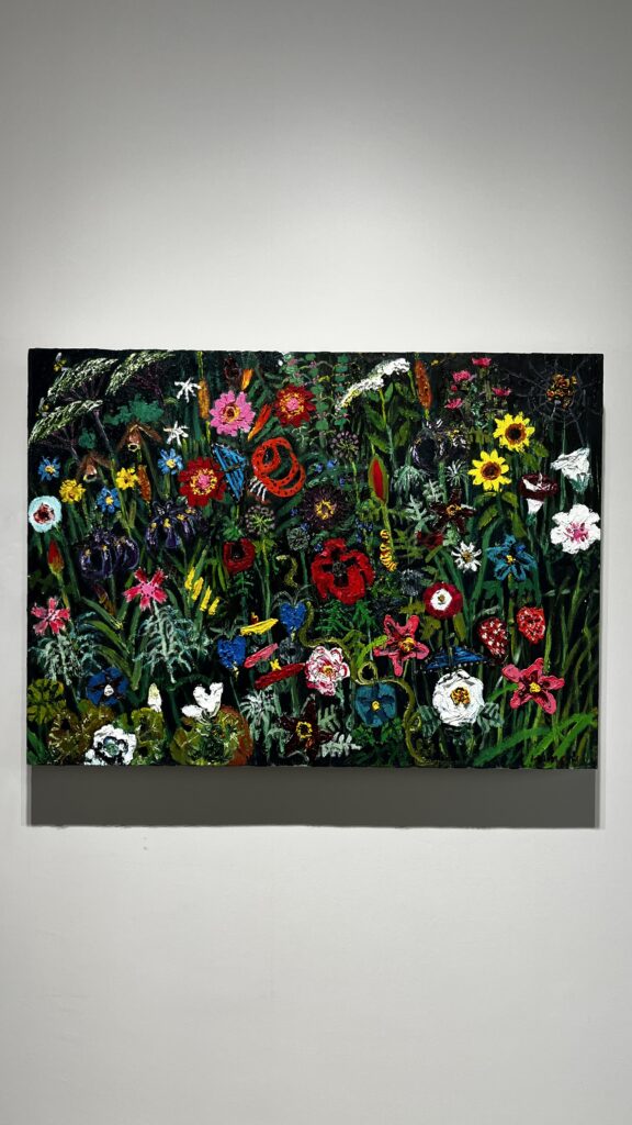 Vibrant colorful flower painting masterpiece by Kim Jong-hak at Johyun Gallery Busan