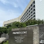 Main entrance and modern architectural exterior of Ananti at Busan Cove 5-star luxury resort