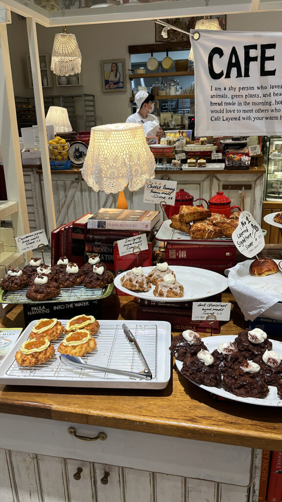 Beautifully displayed British-style scones at Cafe Layered