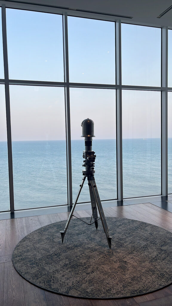 Panoramic ocean view of the East Sea from the 10th-floor lobby at Ananti Cove