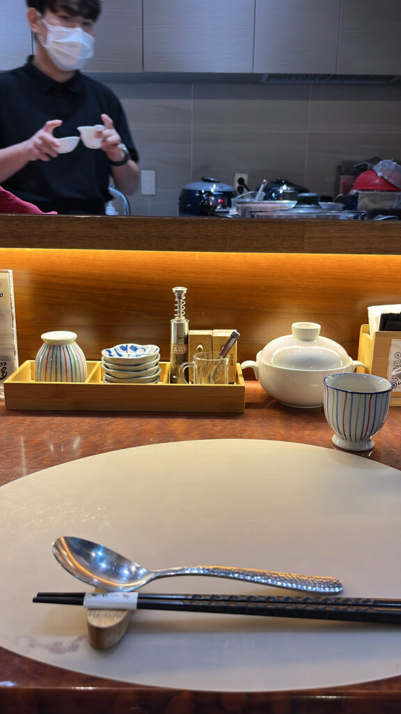 Counter bar seating area ideal for solo dining at Giyohang Haeundae