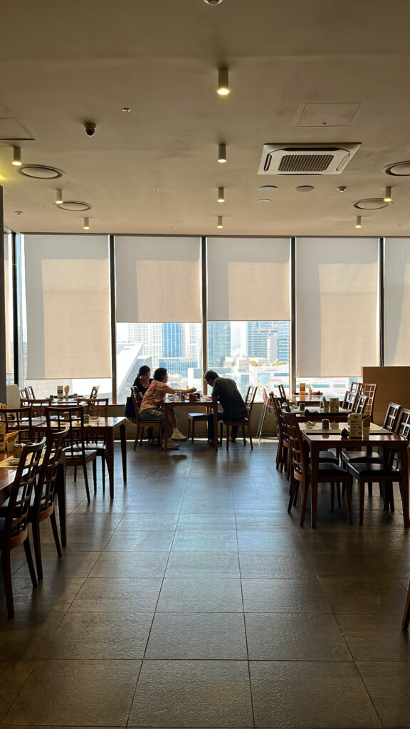 Spacious seating area inside Moon Sushi for premium dining