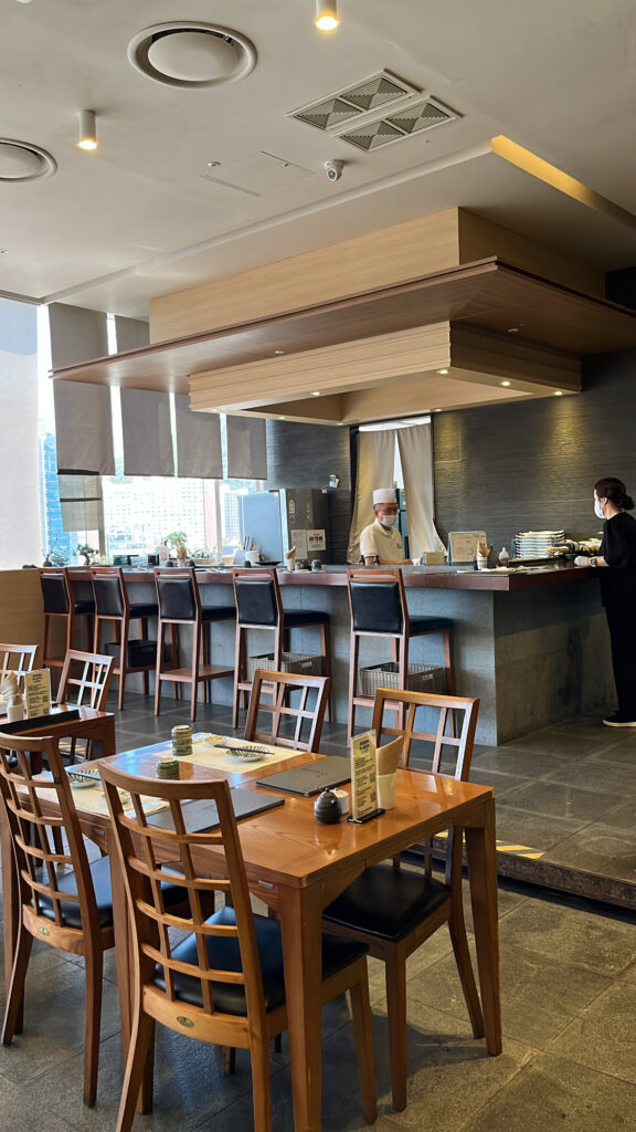 Chef counter area where fresh sushi and omakase are prepared