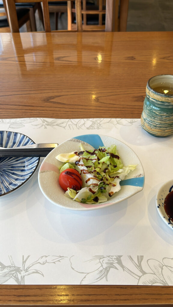 Fresh appetizer salad served before the main course at Moon Sushi