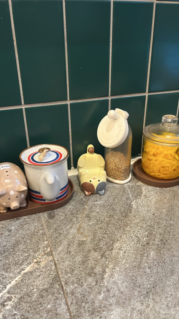 Cute cat figures and decor accessories inside Katsu Mansion 10 Busan