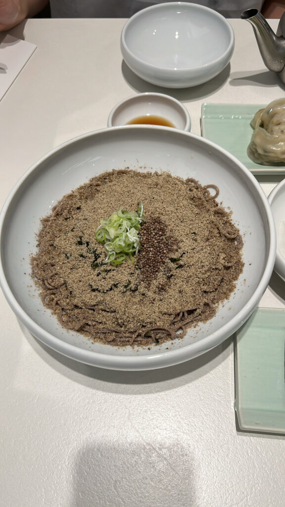 Perilla oil buckwheat noodles served at Moemiljip Busan