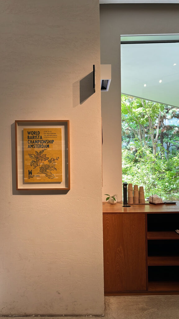Minimalist interior wall decor and design inside Momos Coffee Marine City