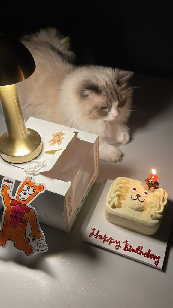 Small birthday cake and candle setup from Cafe Layered