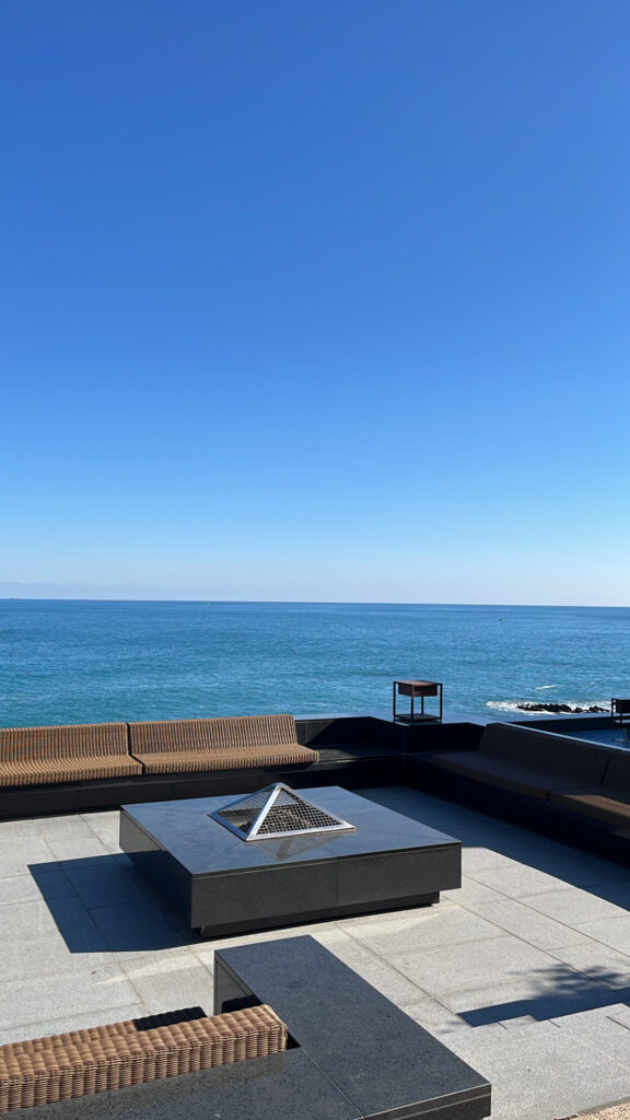 Expansive oceanfront outdoor promenade overlooking the East Sea at Ananti Cove