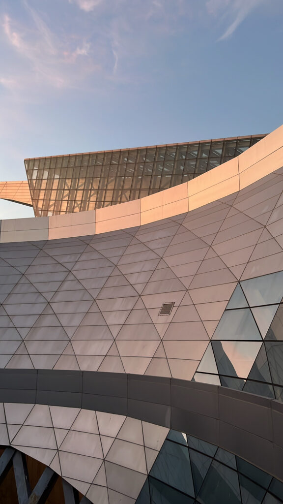 Impressive geometric curves and exterior architecture of Busan Cinema Center