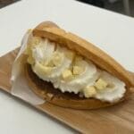 Waffle University Centum Busan cheesecake nutella gelato waffle on wooden tray