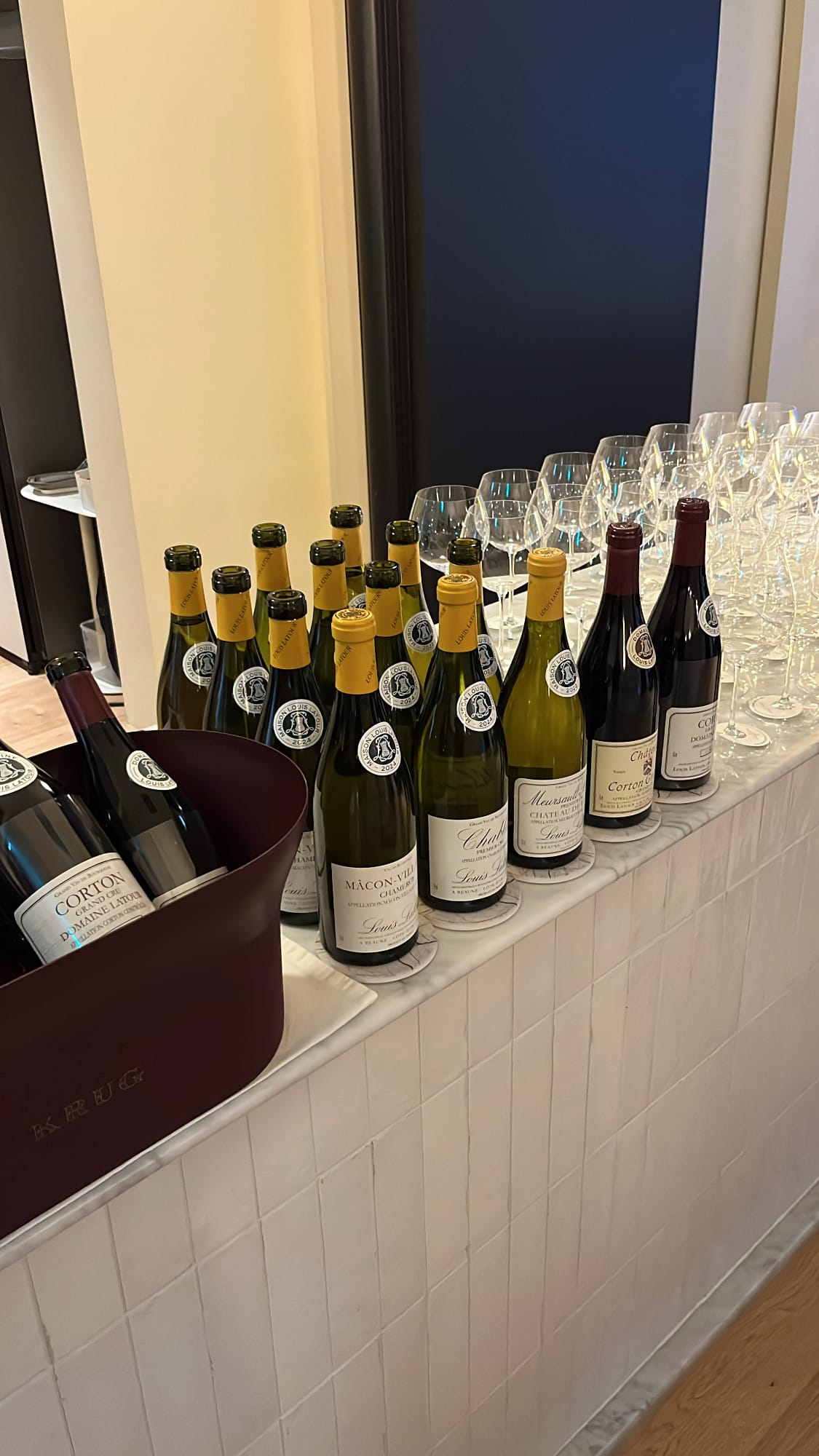Louis Latour wine bottles lineup at Ramsey Busan