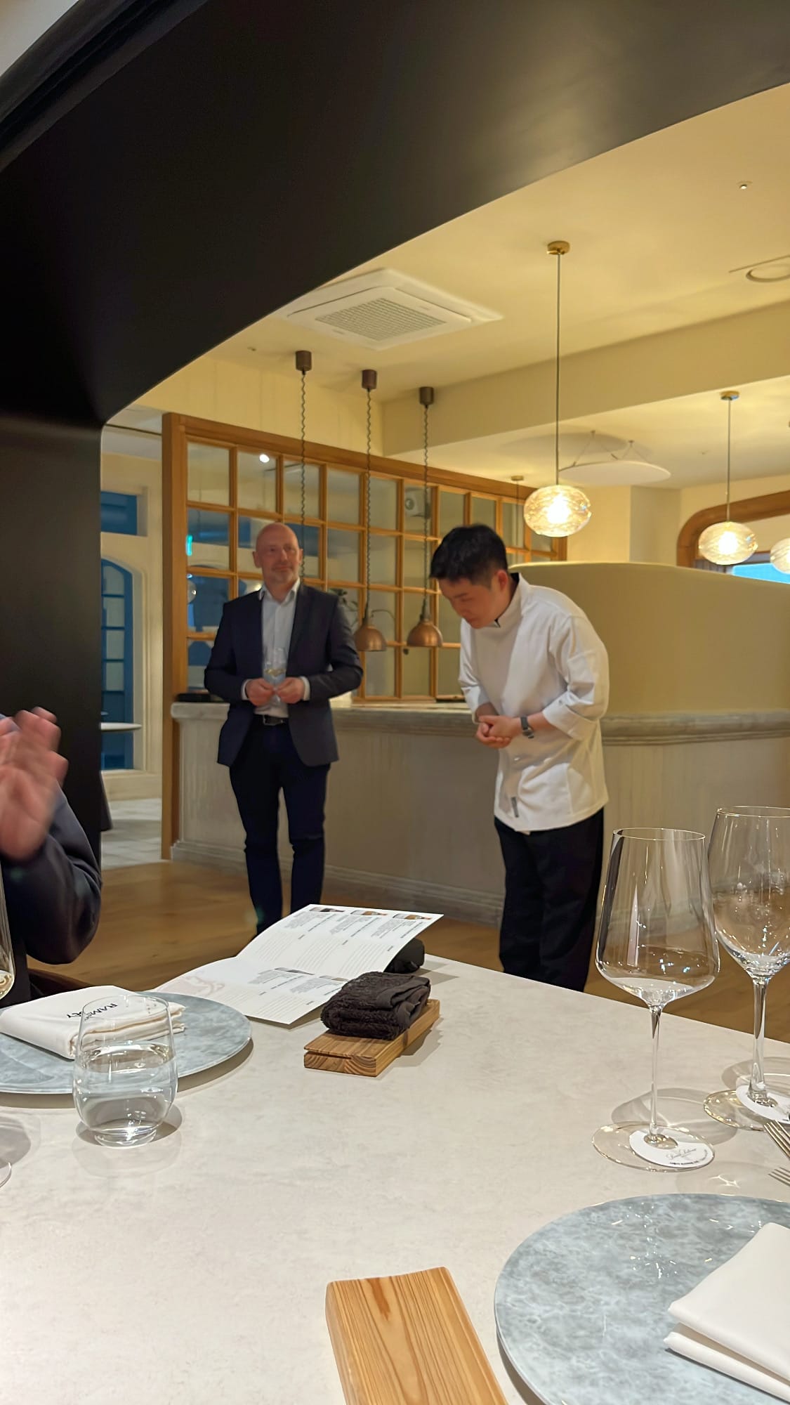 Ramsey Busan head chef greeting guests