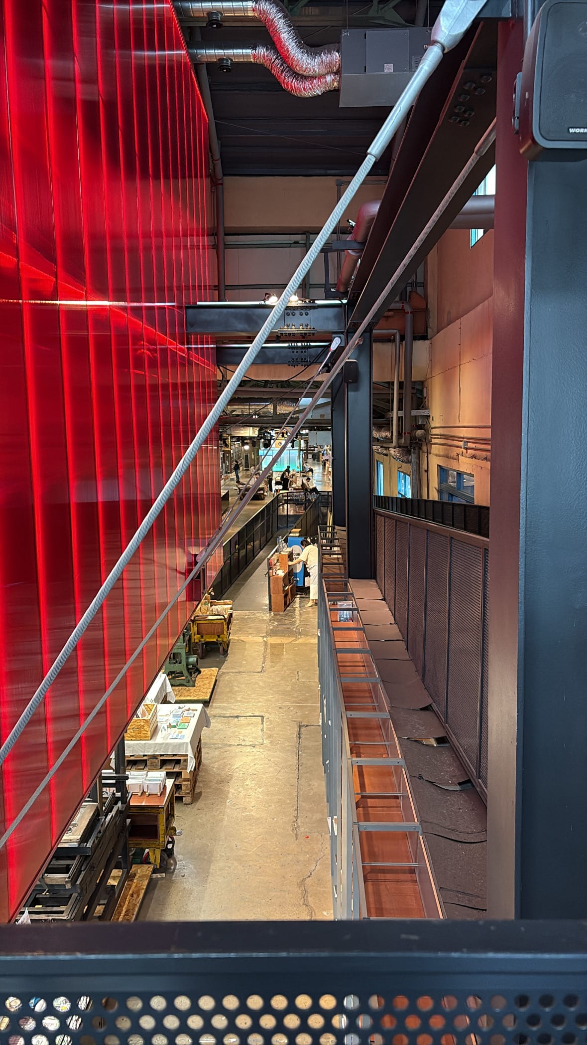Elevated view from the second floor staircase overlooking YES24 Busan
