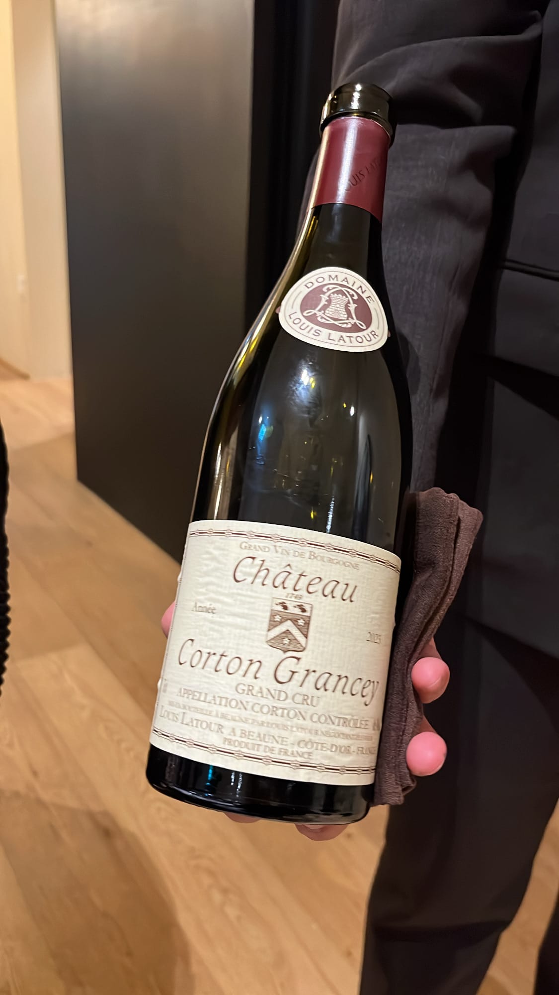 Chateau Corton Grancey Grand Cru bottle at Ramsey Busan