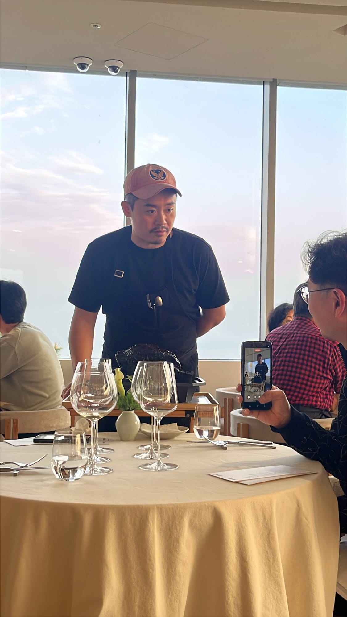 Chef Yoo Yong-wook introducing the 16-hour smoked beef rib