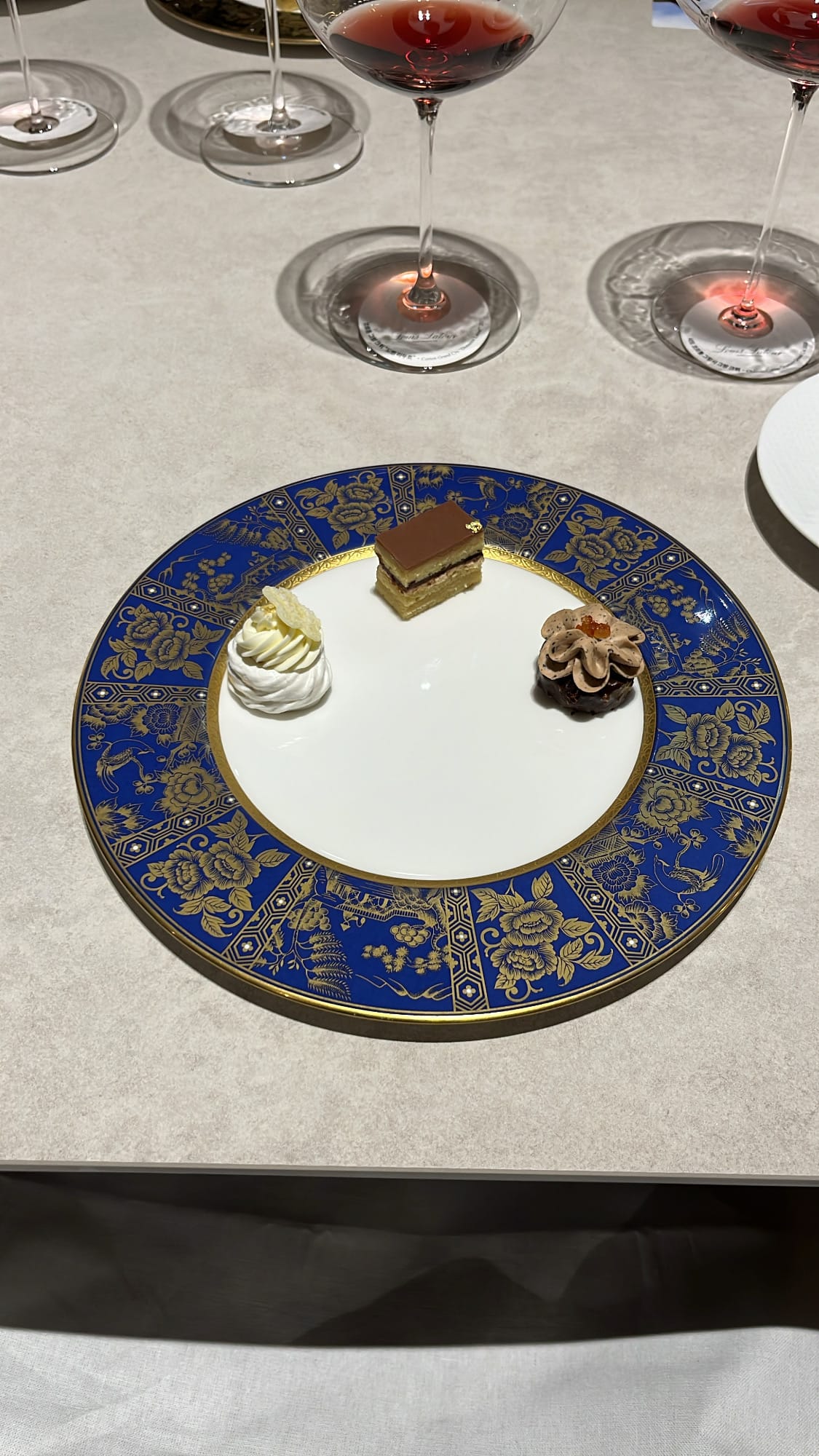 Fine dining petits fours dessert plate at Ramsey Busan