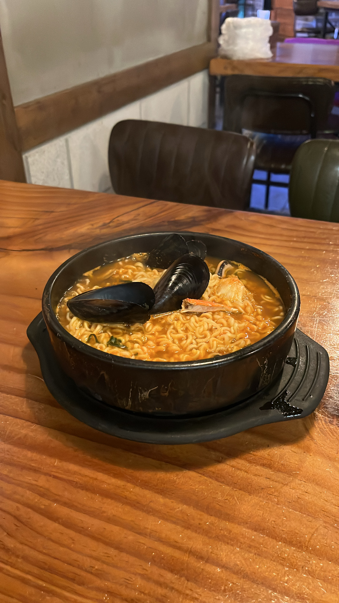 Sizzling hot Korean pub snack stew at Yeokjeon Halmeoni Beer