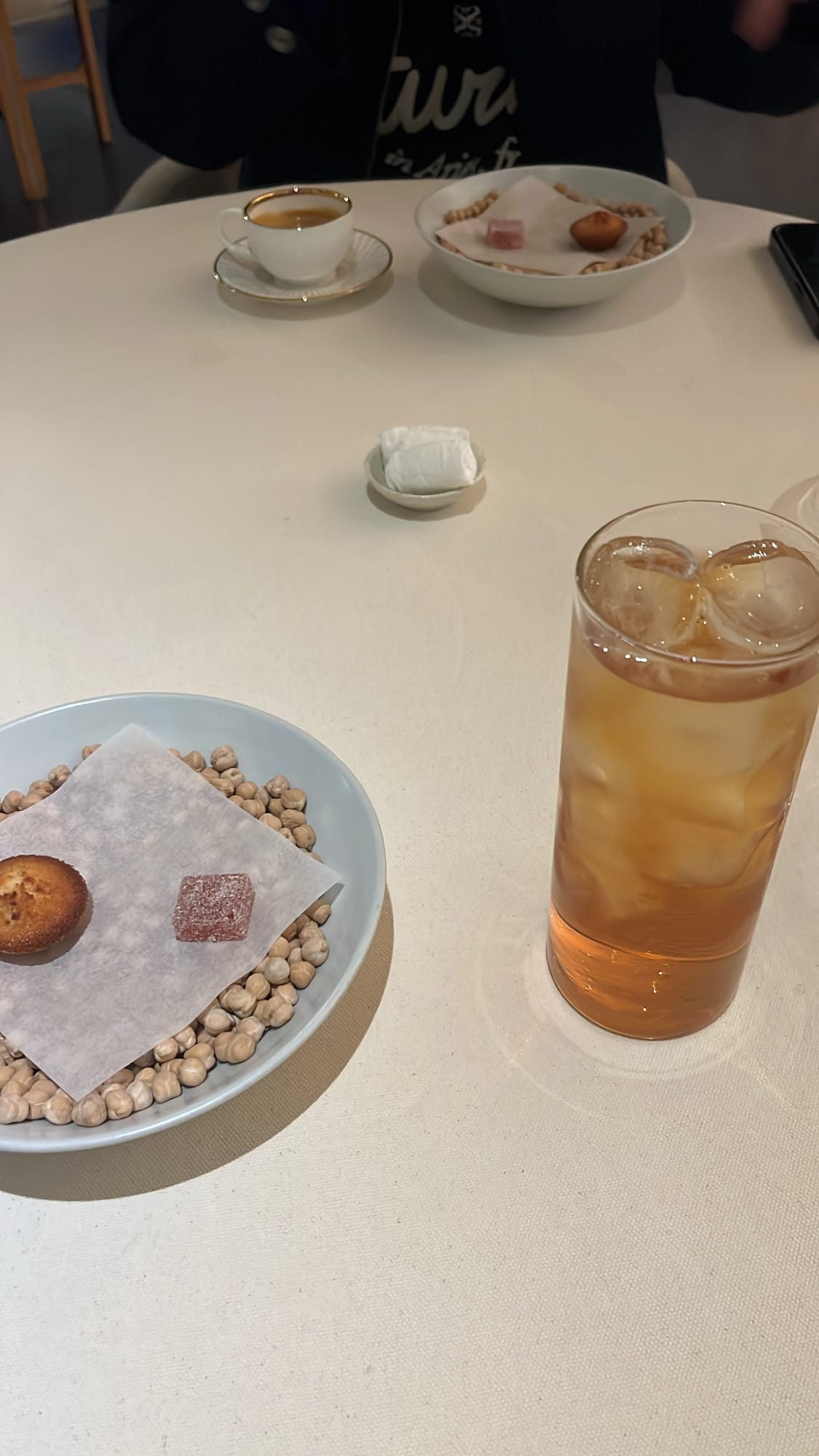 Petit four dessert selection with iced tea at Palate Busan
