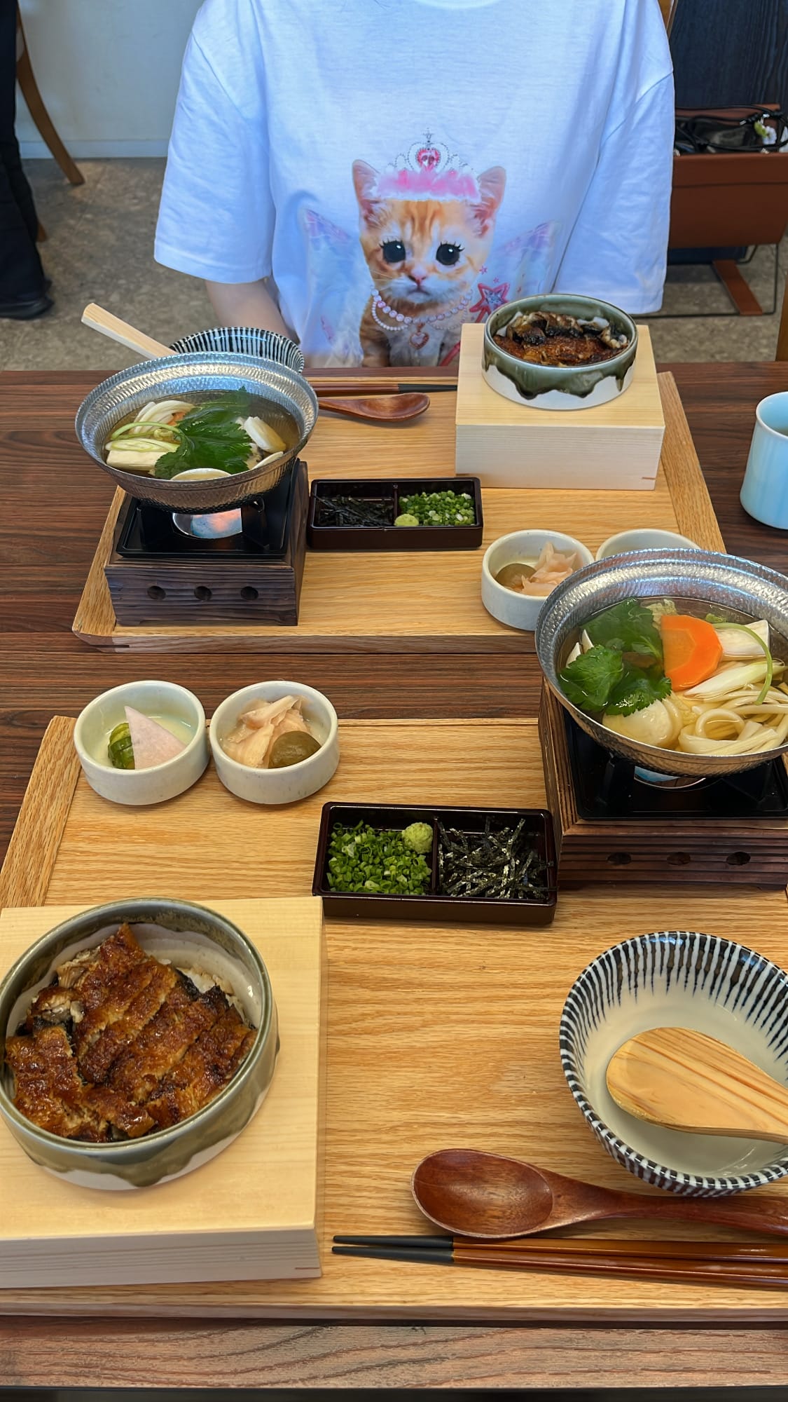 Unaju Busan Weekday Lunch Special hitsumabushi set on wooden trays